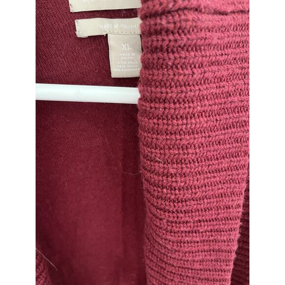 Banana Republic Vtg Womens XL Maroon Shawl Collar Cardigan Italian Fabric - Picture 2 of 6